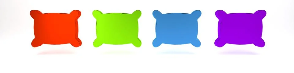 Colorful Rectangular pillow icon isolated on white background. Cushion sign.. Stockillustratie