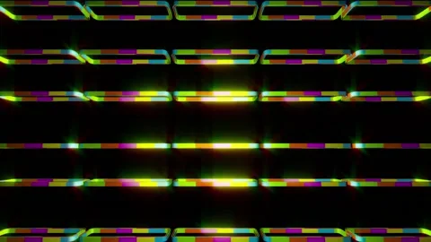 Colorful rectangular shape lights are glowing and glittering Stock Footage 163741725
