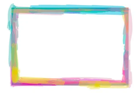 Colorful Rectangular Watercolor Frame Stock Photos