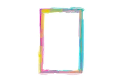Colorful Rectangular Watercolor Frame Stock Photos