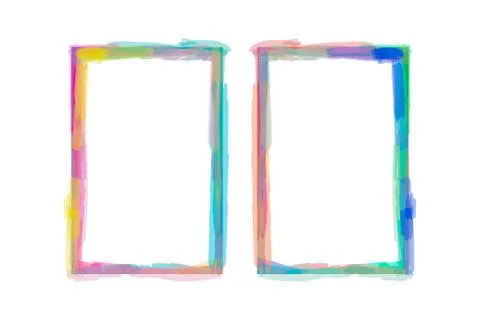 Colorful Rectangular Watercolor Frame Stock Photos
