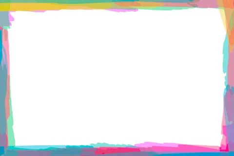 Colorful Rectangular Watercolor Frame Stock Photos