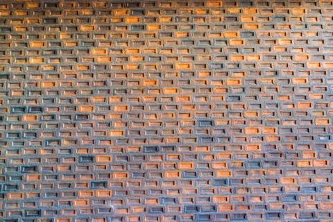 Colorful red bricks wall Stock Photos