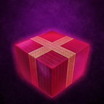 Colorful red gift box present with ribbon 3d illustration Stock Illustration