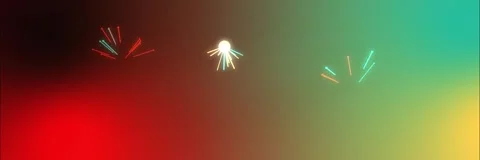 Colorful red green gradient with glowing abstract fireworks, Looping Background Stock Footage 341858349