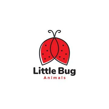 Colorful red lady bug insect line logo symbol icon vector graphic design il.. Stock Illustration
