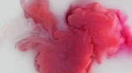 Colorful Red Paint Drops From Left Mixing In Water, Swirling Softly Underwater Stock Footage