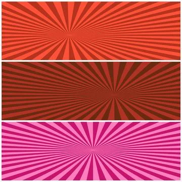 Colorful red striped horizontal comic backgrounds Stock Illustration