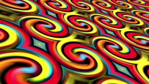 Colorful Red Yellow Blue Gradient Swirl Circle Pattern Stock Footage