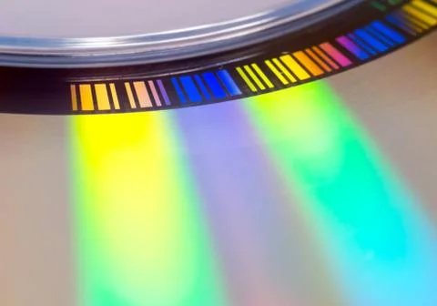 Colorful reflection on a CD Stock Photos