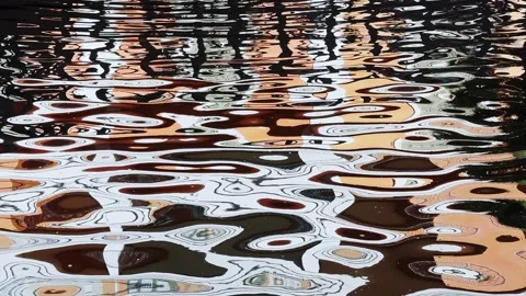 Colorful Reflection on Water Surface Stock Footage 252667970