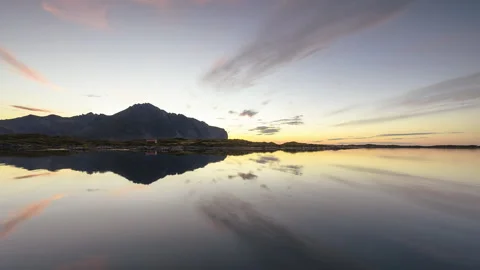 Colorful reflective sunset in a remote area Stock Footage 250443511