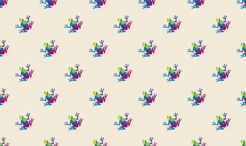 Colorful reindeer pattern on light background Stock Illustration