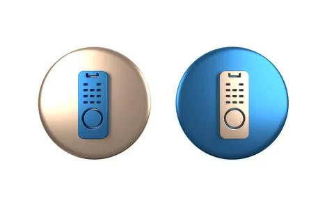 Colorful Remote control icon isolated on white background. Circle button. 3.. Illustrazione stock