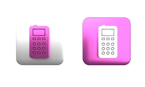 Colorful Remote control icon isolated on white background. Square button. 3.. Stock Illustration