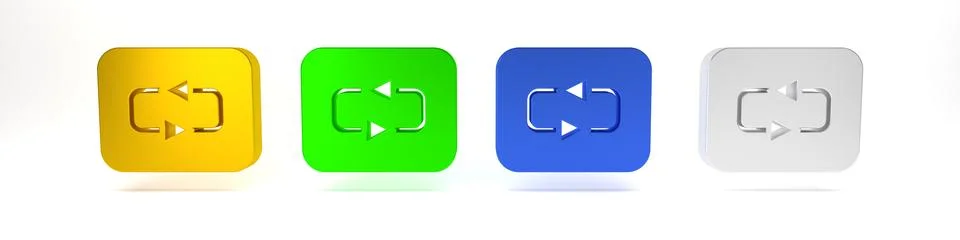 Colorful Repeat button icon isolated on white background. Minimalism concep.. Stock Illustration