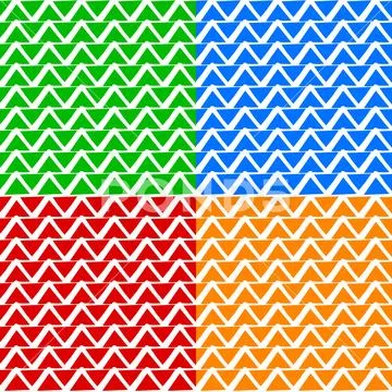 Colorful repeatable pattern set with wavy, zigzag lines. (editable vector) Стоковая иллюстрация