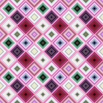 Colorful repeating diagonal square pattern - vector tiled mosaic design 스톡 일러스트