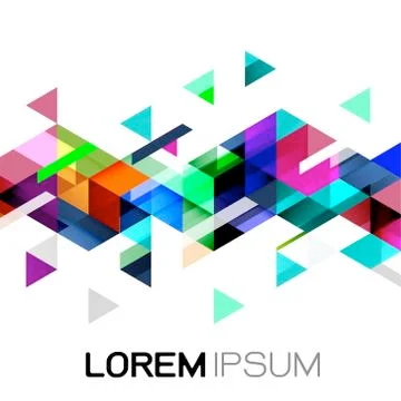 Colorful repeating triangles gradient geometric in contemporary style on white. Stock Illustration