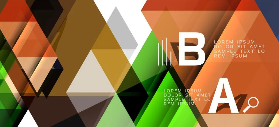 Colorful repeating triangles modern geometric in contemporary style on white Stock Illustration