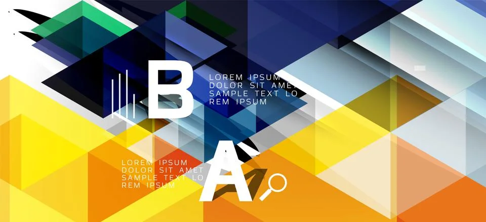 Colorful repeating triangles modern geometric in contemporary style on white Illustrazione stock
