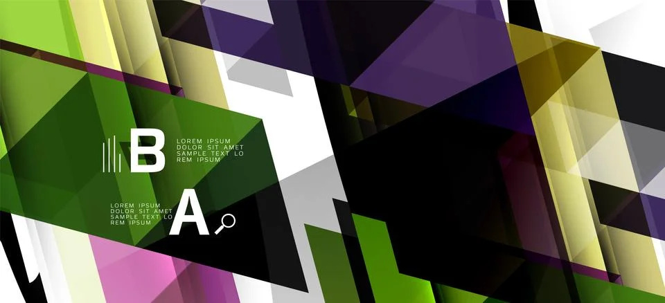 Colorful repeating triangles modern geometric in contemporary style on white Illustrazione stock