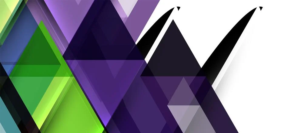 Colorful repeating triangles modern geometric in contemporary style on white Stock Illustration