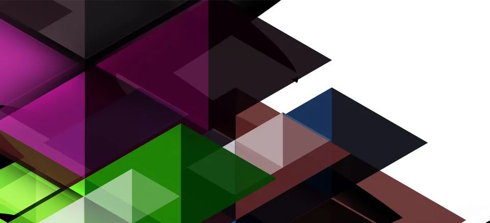 Colorful repeating triangles modern geometric in contemporary style on white Stock Illustration
