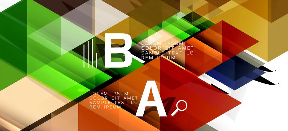 Colorful repeating triangles modern geometric in contemporary style on white Illustrazione stock