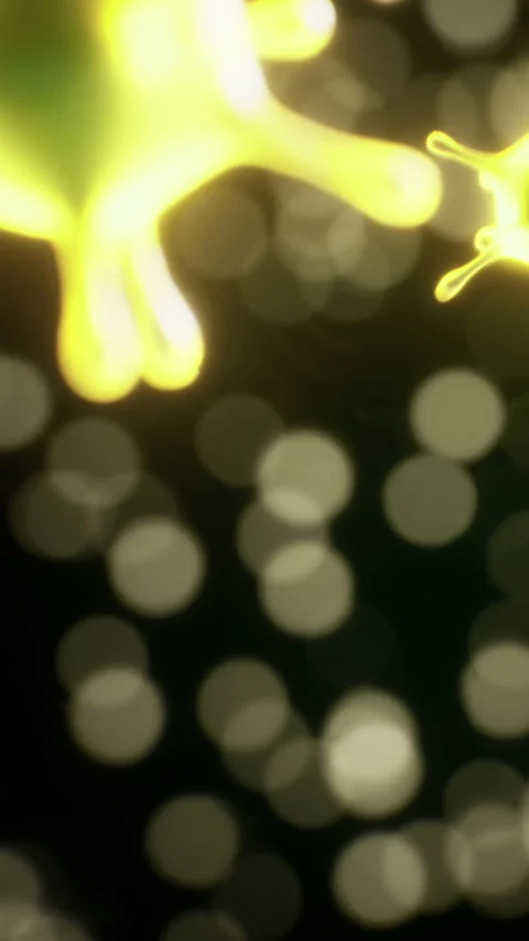 Colorful representation of germs in a dark environment with bokeh lights Stock Footage 334885213