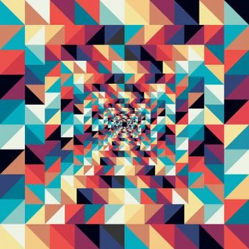 Colorful retro abstract visual effect seamless pattern. Stock Illustration
