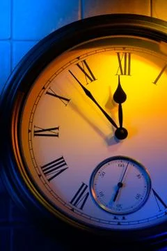 Colorful retro clock Stock Photos