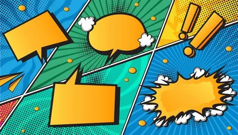 Colorful Retro Comic Book Explosion Background with Pop Art Style Stock Illustration