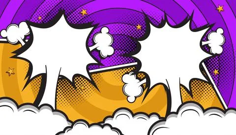 Colorful Retro Comic Book Explosion Background with Pop Art Style Stock Illustration