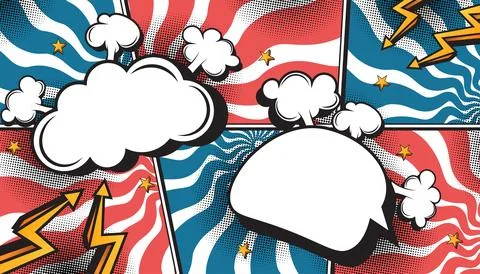 Colorful Retro Comic Book Explosion Background with Pop Art Style Stock Illustration