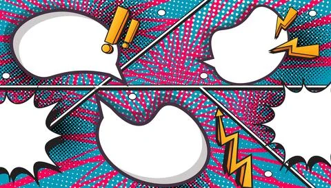 Colorful Retro Comic Book Explosion Background with Pop Art Style Stock Illustration