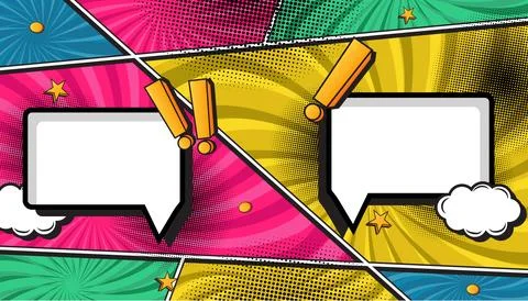Colorful Retro Comic Book Explosion Background with Pop Art Style Stock Illustration