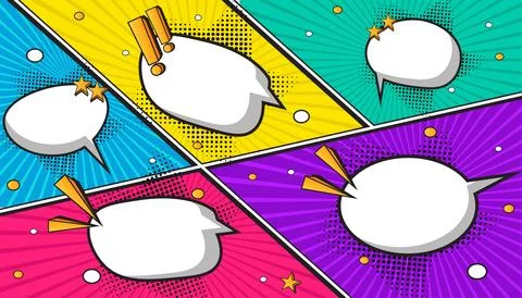 Colorful Retro Comic Book Explosion Background with Pop Art Style Stock Illustration