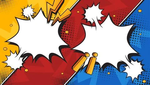 Colorful Retro Comic Book Explosion Background with Pop Art Style Stock Illustration