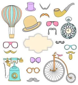 Colorful retro elements Stock Illustration