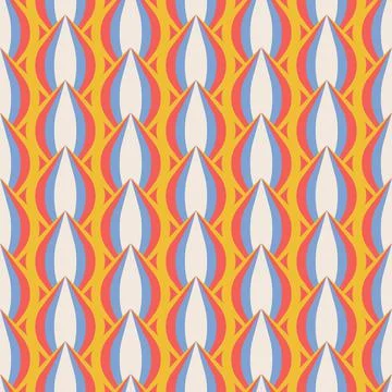 Colorful retro geometric seamless pattern. 70s vintage groovy style. Vector flat Stock Illustration