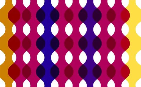 Colorful Retro Geometric Wavy Pattern Seamless Background With Bold Pink Bl.. 库存插图