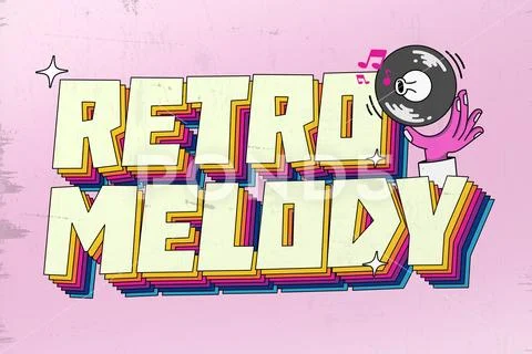 Colorful Retro Layered Text Effect PSD-Vorlage