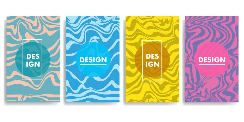 Colorful Retro Pattern Abstract Texture Background Template Set For Party Po Stock Illustration