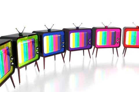 Colorful retro tv's Illustrazione stock