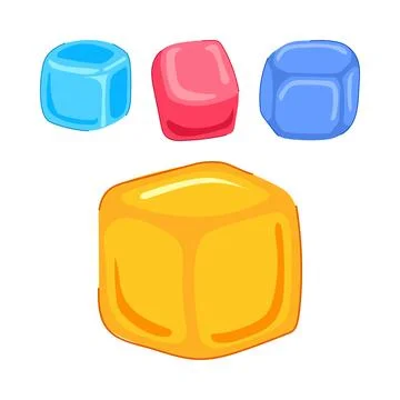 Colorful reusable ice cubes for refreshing drinks 스톡 일러스트