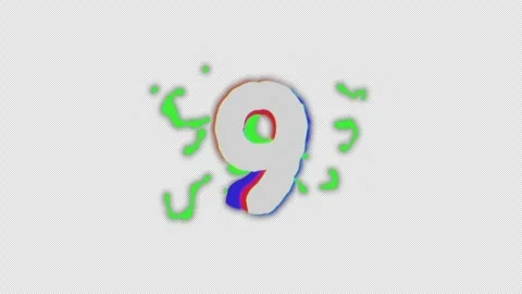 Colorful RGB Countdown on Alpha Stock Footage 328607855