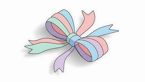 Colorful ribbon bow Stock Illustration