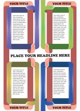 Colorful ribbon folding Vector Layout Design Stock Illustration