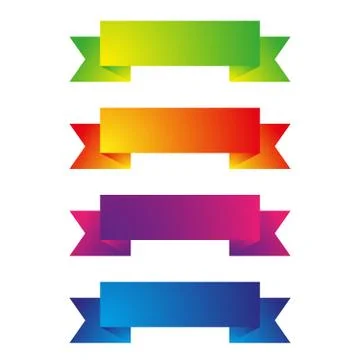 Colorful ribbon set vector Stock Illustration